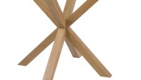 Esstisch HEAVEN Glasplatte Gestell Eiche Look Ø 119 cm