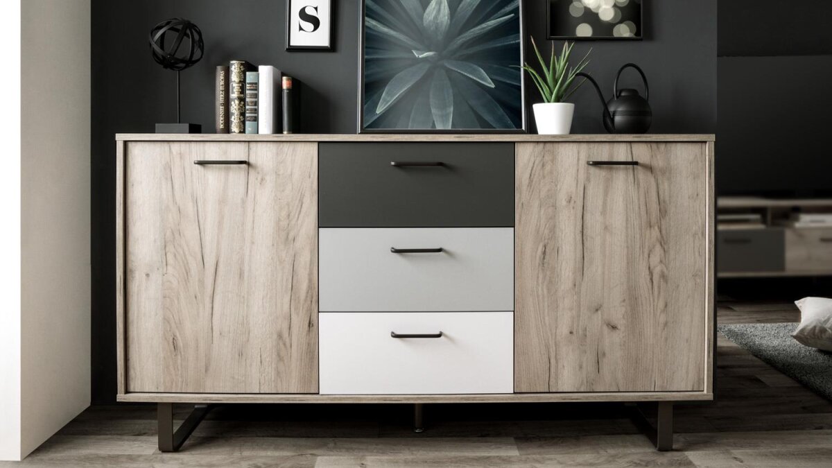 Oak metal sideboard online