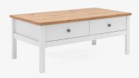Couchtisch BERGEN weiß Artisan Eiche Landhausstil 100x55