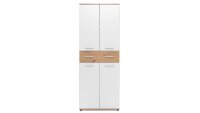 Schuhschrank JACKY 42 Artisan Eiche weiß 4-türig 185 cm