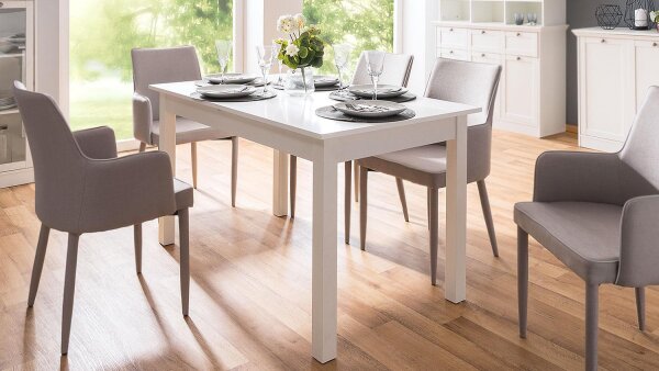 Esstisch COBURG Esszimmertisch weiß ausziehbar 140-180 cm