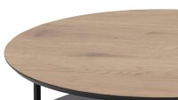 Couchtisch GOLDINGTON Wildeiche Look Ablage Ø 80 cm