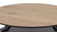 Couchtisch GOLDINGTON Wildeiche Look Ablage Ø 80 cm
