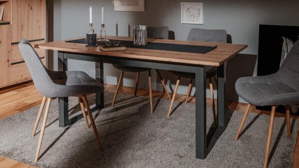 Ausziehtisch DENTON Artisan Oak anthrazit ausziehbar 200 cm