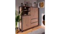 Highboard DENTON Artisan Oak anthrazit 120x140 cm