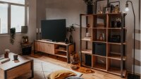 Wohnwand Set DENTON Artisan Oak anthrazit Regal TV Board