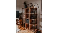 Wohnwand Set DENTON Artisan Oak anthrazit Regal TV Board