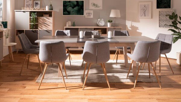 Ausziehtisch EPIK Esstisch Elegance Endgrain Graustufen