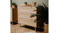 Kommode BALI Sonoma Eiche Rafia Anrichte 80 cm