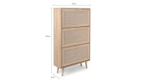 Schuhkipper BALI Sonoma Eiche Rafia Schuhschrank 70 cm