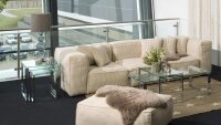 Satztisch KATRINE 3er Set Glas schwarz Chrom Beistelltisch