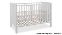Babybett LANDWOOD weiß Dekor mit Schlupfsprossen 70x140