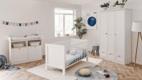 Babyzimmer LANDWOOD 3-teilig Kinderzimmer in weiß...
