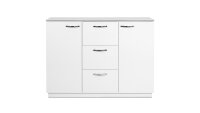 Kommode MONACO Sideboard weiß glänzend und Chrom 120