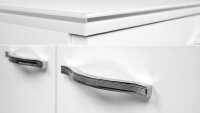 Kommode MONACO Sideboard weiß glänzend und Chrom 120