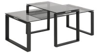 Couchtisch Set 2-teilig KATRINE rauchfarbenes Glas