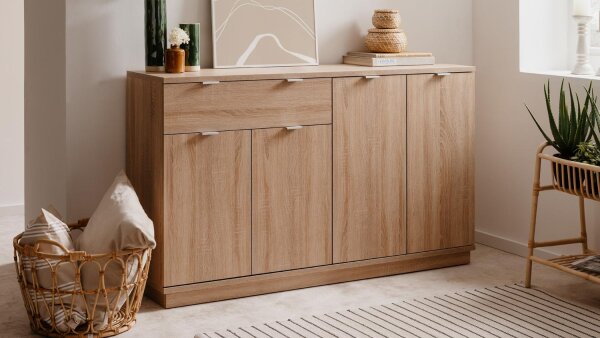 Sideboard CHESTER Anrichte MDF Sonoma Eiche 151x89 cm