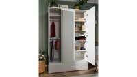 Kleiderschrank BLANC Schrank weiß matt mit Melamin...