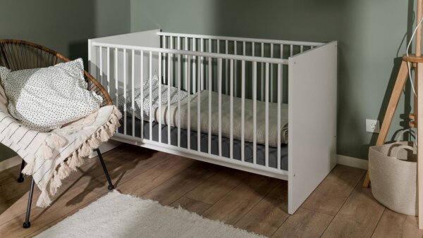 Babybett BLANC weiß matt mit Melamin inkl. Lattenrost 70x140