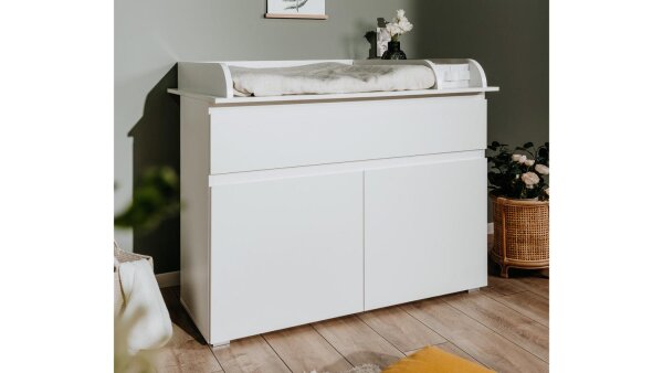 Wickelkommode BLANC weiß matt mit Melamin inkl. Wickeltisch