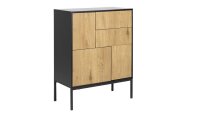 Highboard SEAFORD Wildeiche Look Metall mattschwarz...