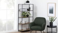 Bücherregal SEAFORD Wildeichenholz Optik Metall schwarz