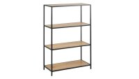 Bücherregal SEAFORD Wildeichenholz Optik Metall schwarz