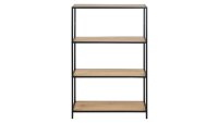 Bücherregal SEAFORD Wildeichenholz Optik Metall schwarz