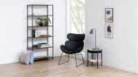 Bücherregal SEAFORD Wildeichenholz Look Metall 5 Fächer