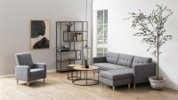 Bücherregal SEAFORD 6 Ablagen Wildeichenholz Optik Metall