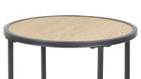 Beistelltisch SEAFORD Ø 40 cm Wildeiche-Look Metall rund