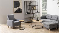 Beistelltisch SEAFORD Ø 40 cm Wildeiche-Look Metall rund