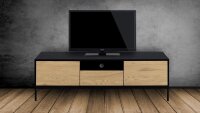 Lowboard SEAFORD Front Wildeiche-Look TV-Board Metall