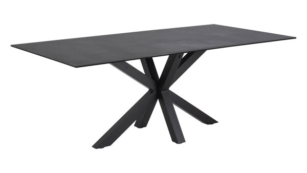 Esstisch HEAVEN Glas Keramik schwarz Sternfuß 200x100 cm