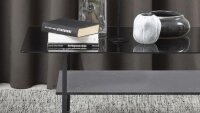 Couchtisch OKAYA Rauchglas und Marmor schwarz 110x60
