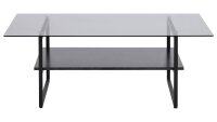 Couchtisch OKAYA Rauchglas und Marmor schwarz 110x60
