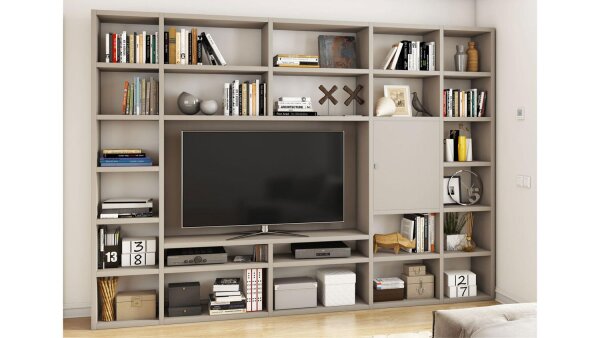 Wohnwand TORO 99 System beige matt lackiert