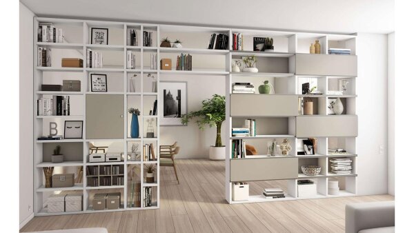 Raumteiler TORO 113 System weiß beige matt lackiert
