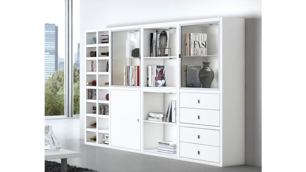 Regalwand TORO 74 System weiß matt lackiert