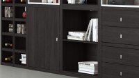 Regalwand TORO 74 System schwarzbraun Eiche