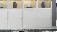 Schrankwand TORO 63 System weiß Hochglanz lackiert Glas