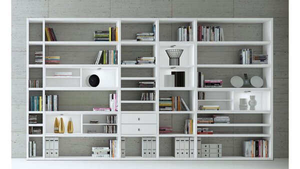 Regalwand TORO 53 System weiß Hochglanz lackiert