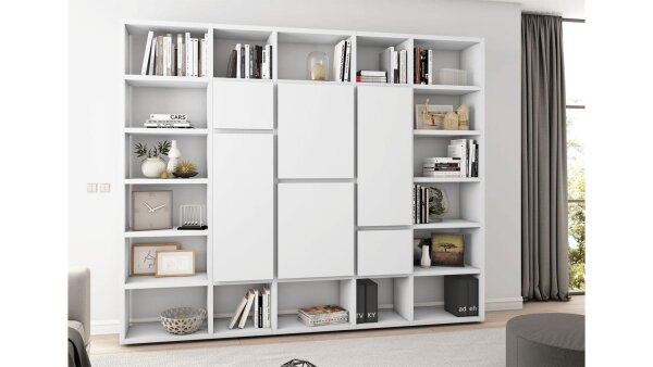Regalwand TORO 85 System weiß matt lackiert
