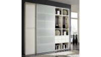Regalwand TORO 28 System weiß matt lackiert Glas satiniert