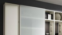 Regalwand TORO 28 weiß Hochglanz lackiert Glas satiniert