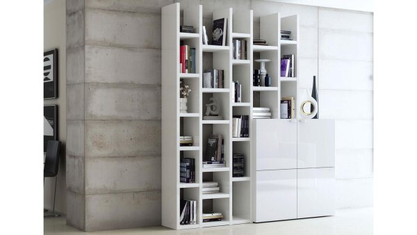 Regalwand TORO 47 System weiß Hochglanz lackiert