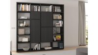 Regalwand Toro 88 System schwarzbraun Eiche