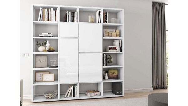 Regalwand Toro 88 System weiß Hochglanz lackiert