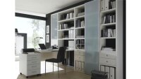 Büro-Set Toro 18 System weiß matt lackiert Glas satiniert