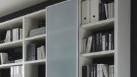 Büro-Set Toro 18 System weiß matt lackiert Glas satiniert